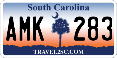 SC license plate AMK283