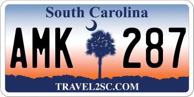 SC license plate AMK287