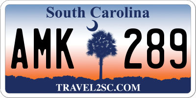 SC license plate AMK289