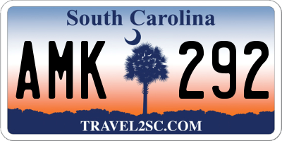 SC license plate AMK292