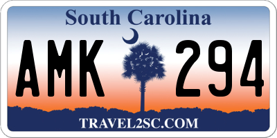 SC license plate AMK294