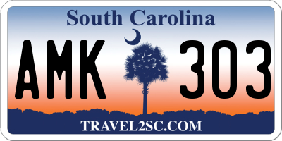 SC license plate AMK303