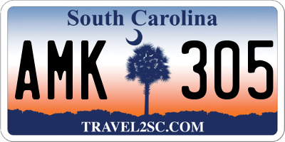 SC license plate AMK305