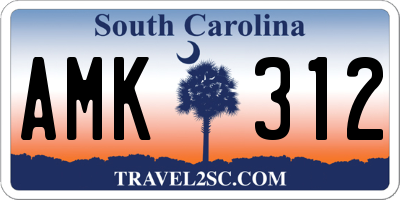 SC license plate AMK312