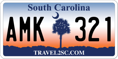 SC license plate AMK321