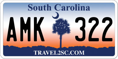 SC license plate AMK322