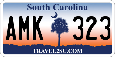 SC license plate AMK323