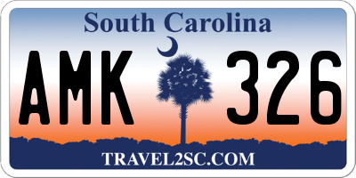 SC license plate AMK326