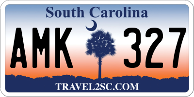 SC license plate AMK327