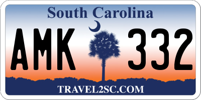 SC license plate AMK332