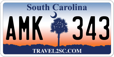 SC license plate AMK343