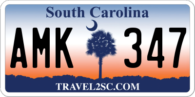 SC license plate AMK347