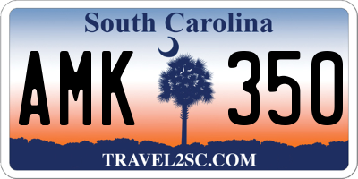 SC license plate AMK350