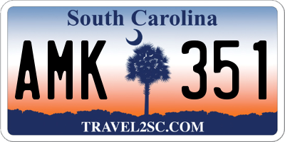 SC license plate AMK351