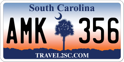 SC license plate AMK356