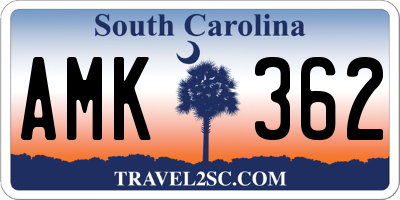SC license plate AMK362