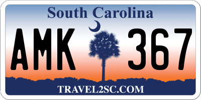 SC license plate AMK367