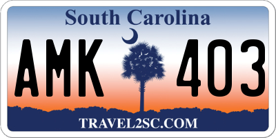 SC license plate AMK403