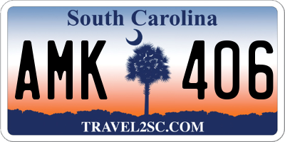 SC license plate AMK406