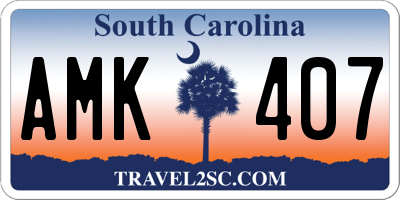 SC license plate AMK407