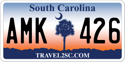 SC license plate AMK426
