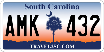 SC license plate AMK432
