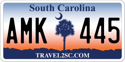 SC license plate AMK445