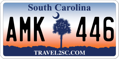 SC license plate AMK446