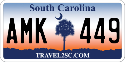 SC license plate AMK449