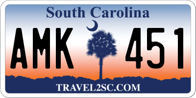 SC license plate AMK451