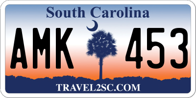 SC license plate AMK453