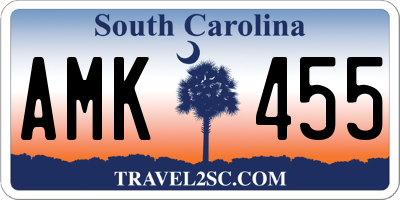 SC license plate AMK455