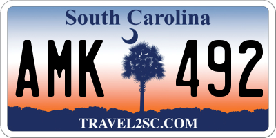 SC license plate AMK492