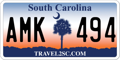 SC license plate AMK494