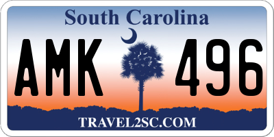 SC license plate AMK496