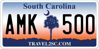 SC license plate AMK500
