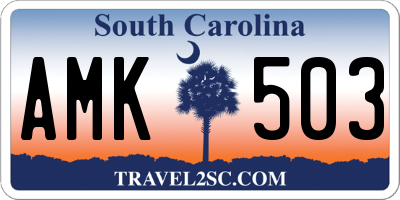 SC license plate AMK503