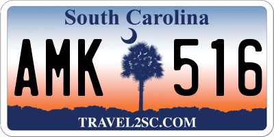 SC license plate AMK516