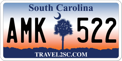 SC license plate AMK522