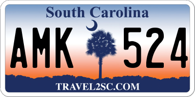 SC license plate AMK524