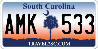 SC license plate AMK533
