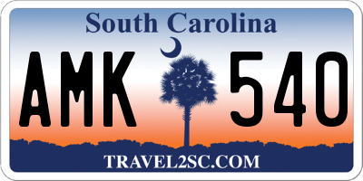 SC license plate AMK540