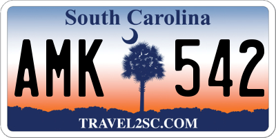 SC license plate AMK542