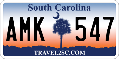 SC license plate AMK547