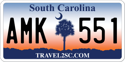 SC license plate AMK551