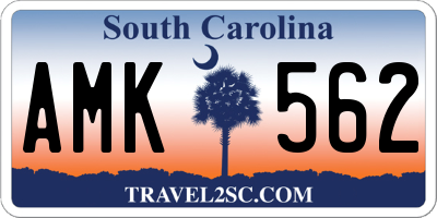 SC license plate AMK562