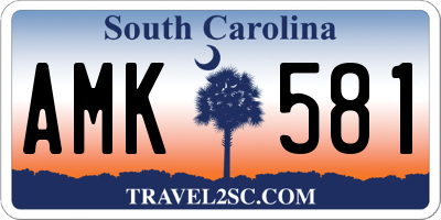 SC license plate AMK581