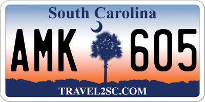 SC license plate AMK605