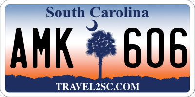 SC license plate AMK606