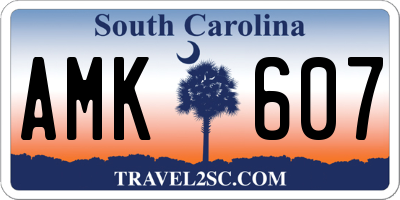 SC license plate AMK607